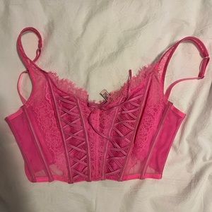 Victoria secret pink lace corset